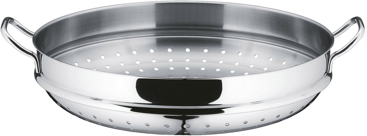WMF Wok Wokpfanne Macao 36 cm, Induktion, Cromargan® Edelstahl Rostfrei 18/10 (Set, 4-tlg., 1 x Wok mit Glasdeckel, Dämpfeinsatz, Rezeptheft), für alle Herdarte – Bild 5 von 5