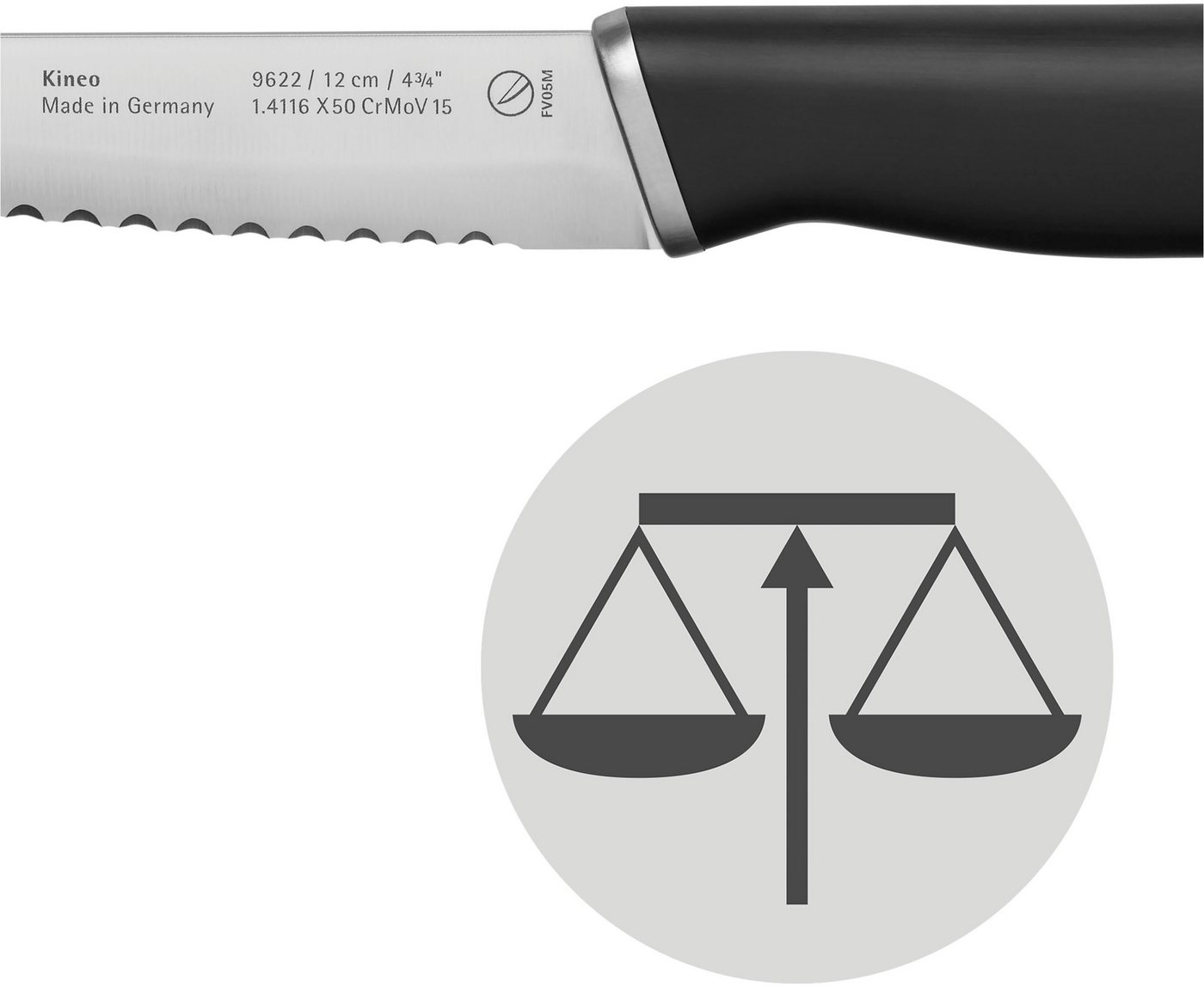 WMF Zubereitungsmesser Kineo, mit Doppelzahnung, Performance Cut Technologie, hochwertiger Edelstahl – Bild 3 von 4