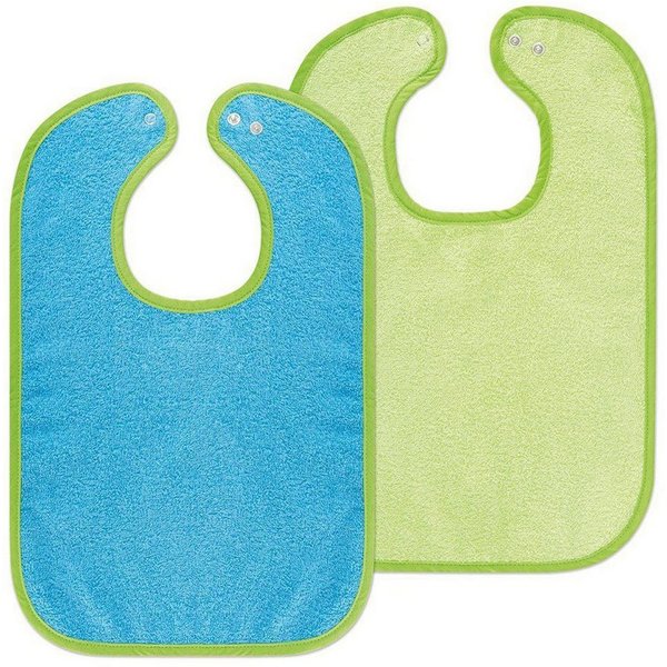 Wörner Lätzchen Ozean Limone, 2er Set Baby Lätzchen Kinderlätzchen mit Druckknopf 100% Baumwolle