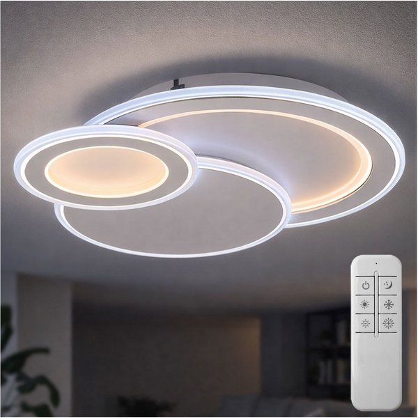 WOFI LED Deckenleuchte, LED-Leuchtmittel fest verbaut, Tageslichtweiß, LED Deckenleuchte mit Fernbedienung Deckenleuchte Wohnzimmer