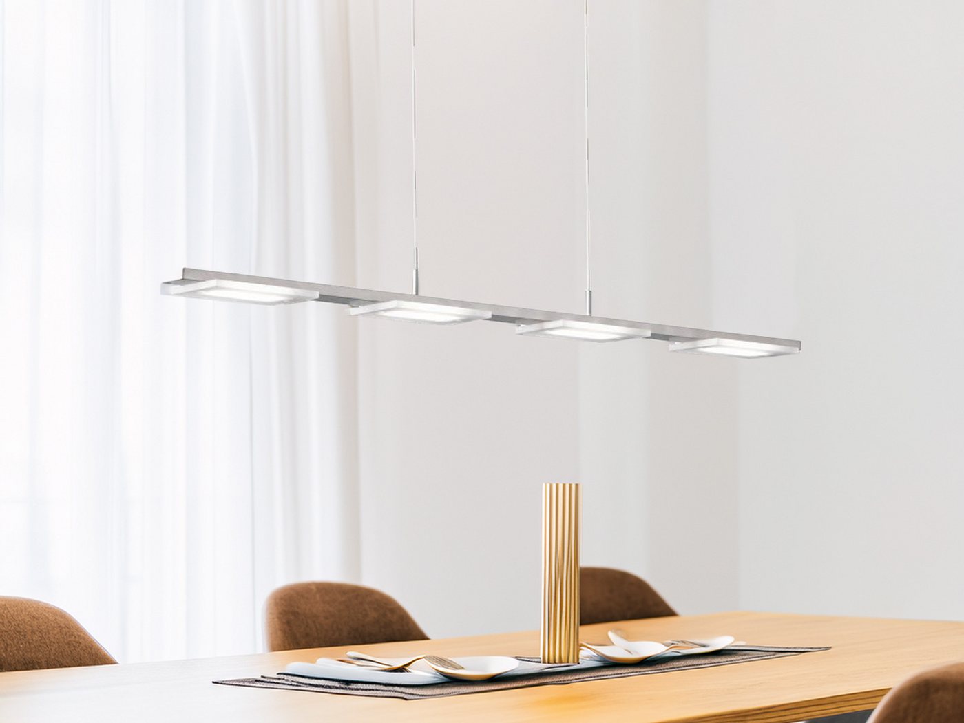 WOFI LED Pendelleuchte, LED fest integriert, Warmweiß, Esstisch, Küchen-Lampen hängend, Kücheninsel, mehrflammig, Breite 87cm – Bild 2 von 5