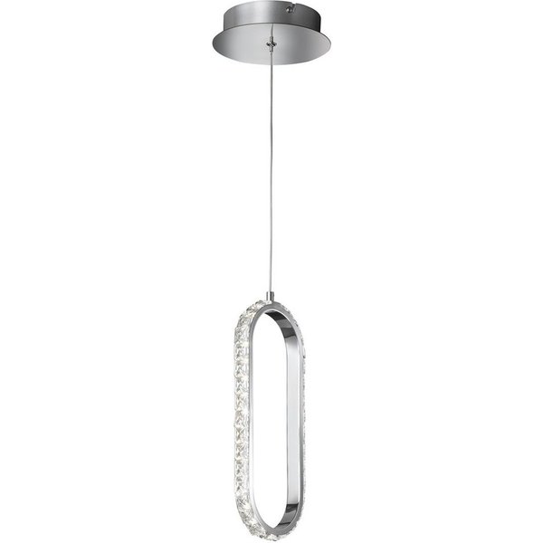 WOFI LED Pendelleuchte, Dimmer, LED fest integriert, Warmweiß, Esstisch dimmbar, ausgefallene ovale Galerie Ring-Lampe, Breite 16cm