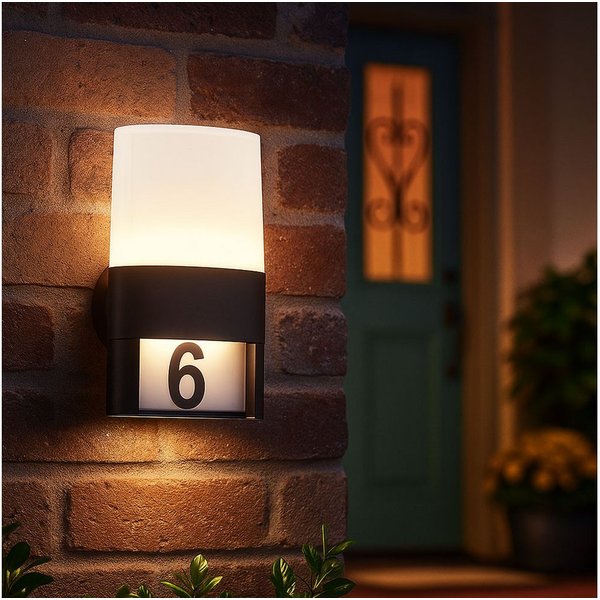 WOFI LED Wandleuchte, LED-Leuchtmittel fest verbaut, Warmweiß, Wandleuchte Außen Wandlampe Hausnummer Außenleuchte IP54