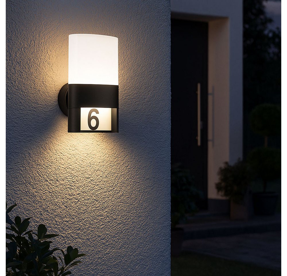 WOFI LED Wandleuchte, LED-Leuchtmittel fest verbaut, Warmweiß, Wandleuchte Außen Wandlampe Hausnummer Außenleuchte IP54 – Bild 3 von 5