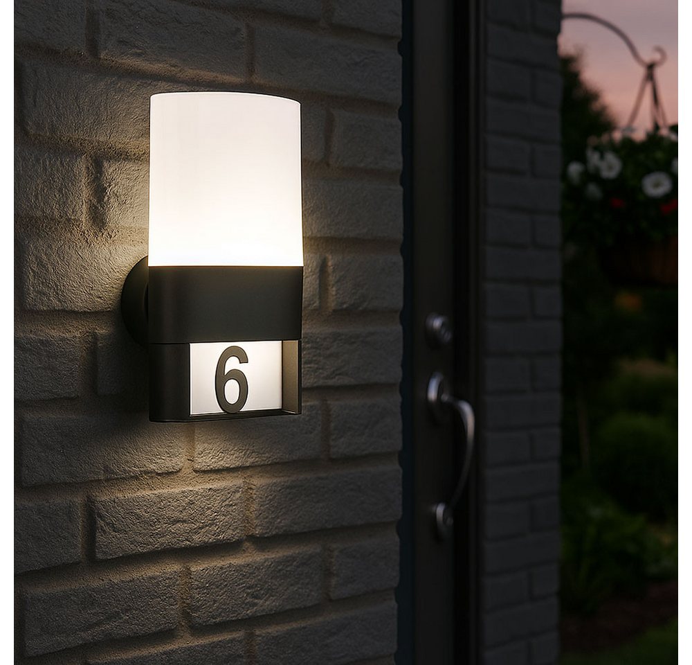 WOFI LED Wandleuchte, LED-Leuchtmittel fest verbaut, Warmweiß, Wandleuchte Außen Wandlampe Hausnummer Außenleuchte IP54 – Bild 4 von 5