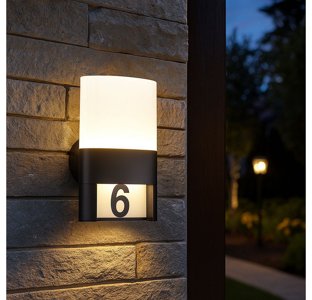 WOFI LED Wandleuchte, LED-Leuchtmittel fest verbaut, Warmweiß, Wandleuchte Außen Wandlampe Hausnummer Außenleuchte IP54 – Bild 5 von 5