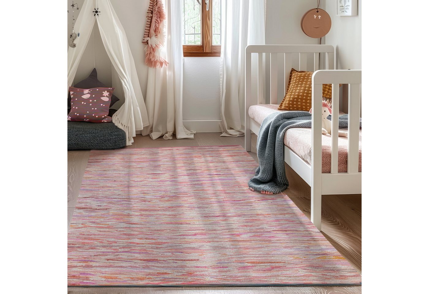 Wohnando Teppich MY-RUG Rajesh, Chindi-Teppich 110x60cm, rechteckig, Höhe: 10 mm, aus recycelten Baumwollresten, Fleckerl, handgewebt, wendbar – Bild 3 von 5