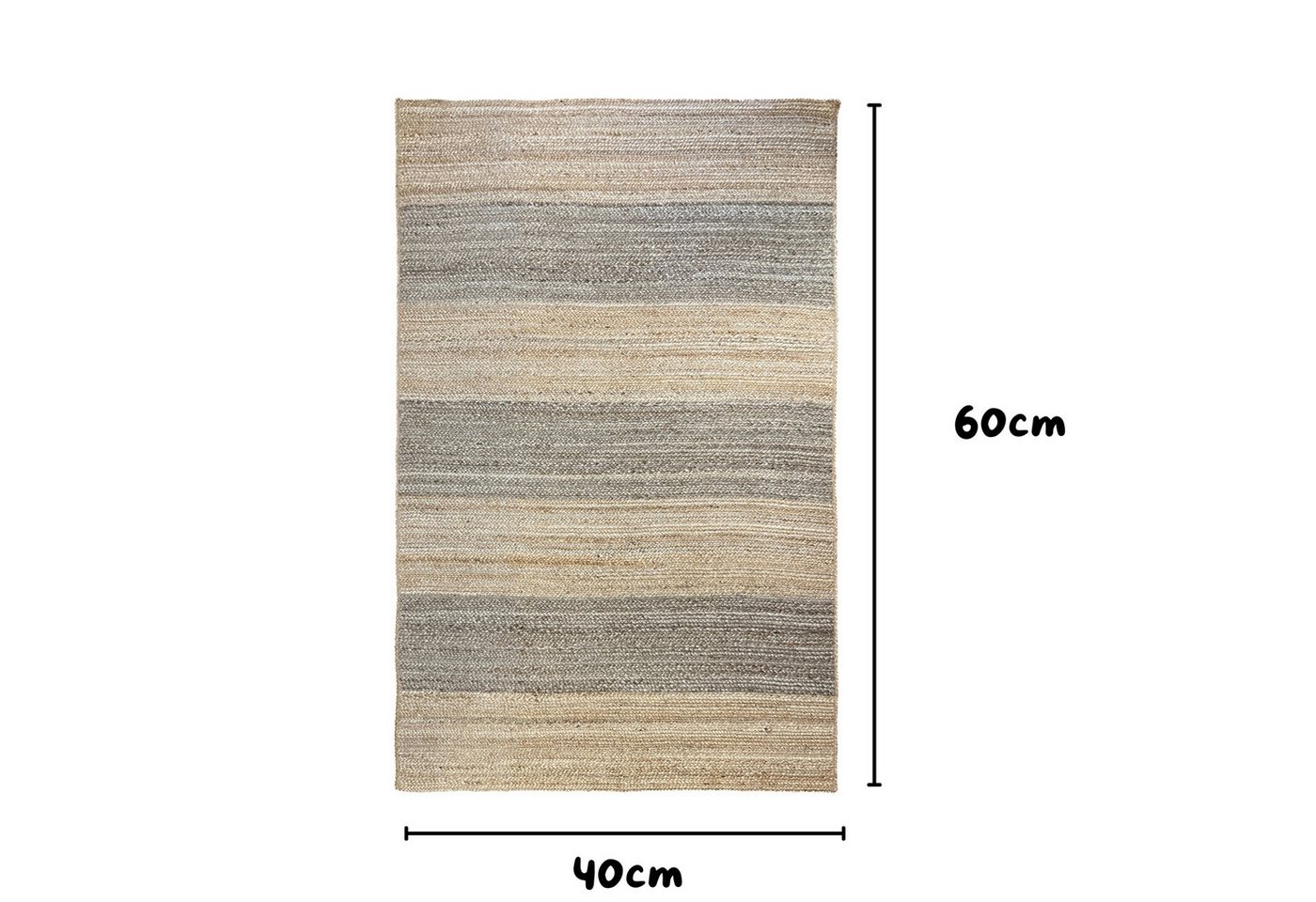 Wohnando Teppich MY-RUG Teppich Earth Weave, aus 100% Jute 60x40 cm, rechteckig, Höhe: 10 mm, handgewebt, Natürliches Material, Boho-Stil, wendbar – Bild 3 von 5