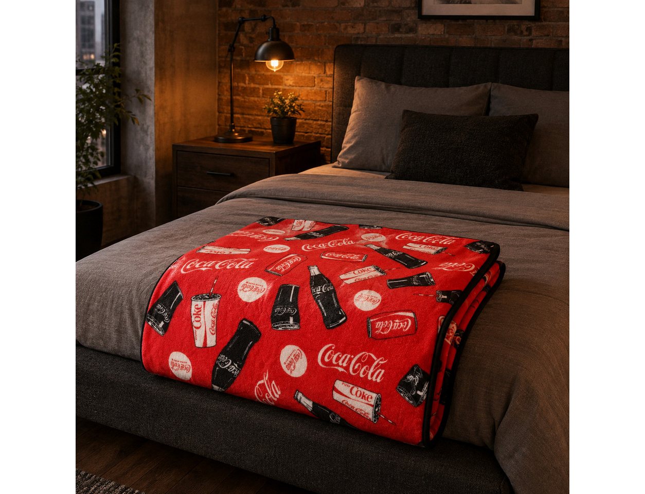 Wohndecke Coca Cola warme Fleecedecke leichte Kuscheldecke 120x150 cm, COCA COLA – Bild 3 von 5