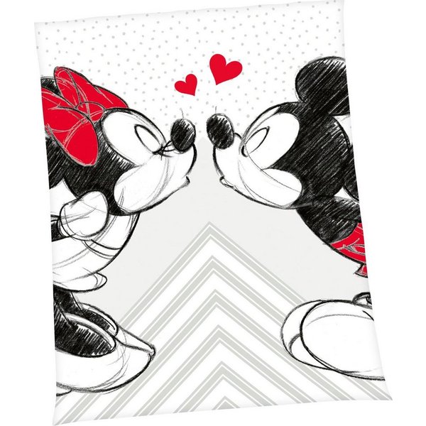 Wohndecke Disney´s Mickey und Minnie Mouse, Disney, mit liebevollem Motiv, Kuscheldecke