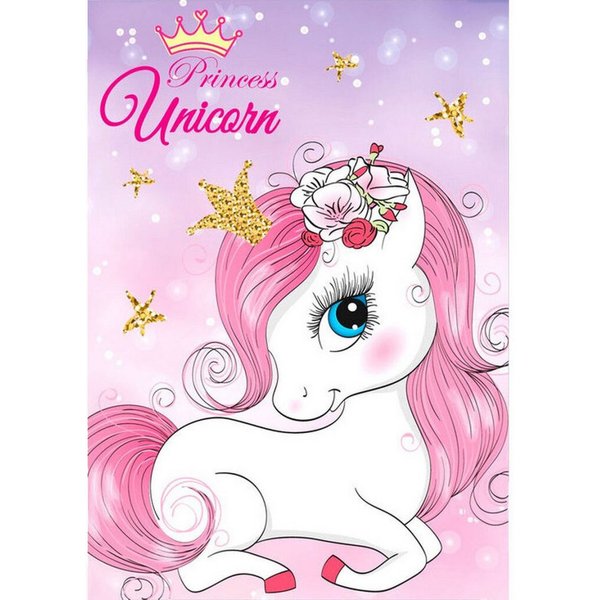 Wohndecke Einhorn Princess Polar-Fleecedecke 100x140cm, einhorn, Geschenkidee für Mädchen und Jungen