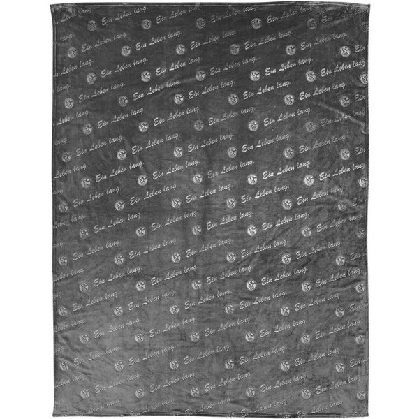 Wohndecke FC Schalke 04 Fleecedecke Allover Anthrazit 150x200cm 100% Polyester, FC Schalke 04