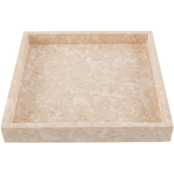 wohnfreuden Dekoschale Marmor Tablett 30 cm creme quadratisch, 32996