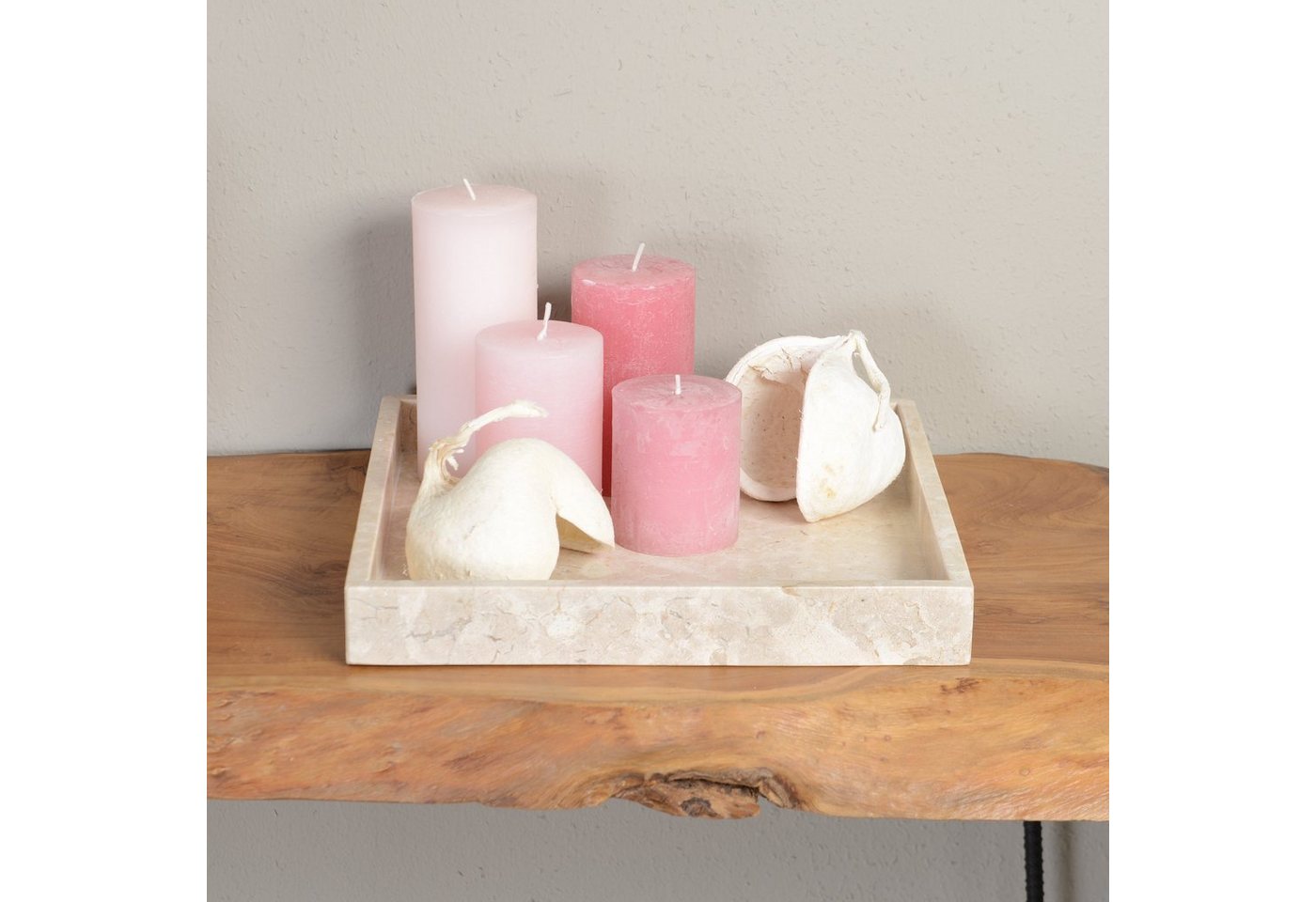 wohnfreuden Dekoschale Marmor Tablett 30 cm creme quadratisch, 32996 – Bild 4 von 5