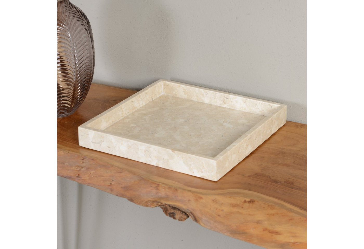 wohnfreuden Dekoschale Marmor Tablett 30 cm creme quadratisch, 32996 – Bild 5 von 5