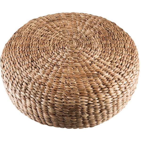 wohnfreuden Hocker Sitz-Pouf Bruno 55 cm aus Wasserhyazinthe natur, 30739