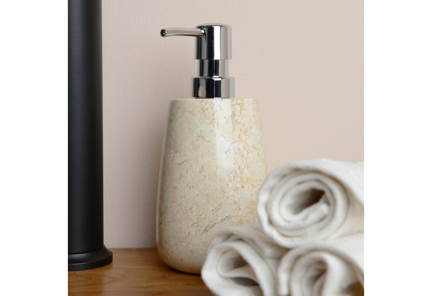 wohnfreuden Seifenspender Marmor Seifenspender Cara creme, 30831 – Bild 3 von 5