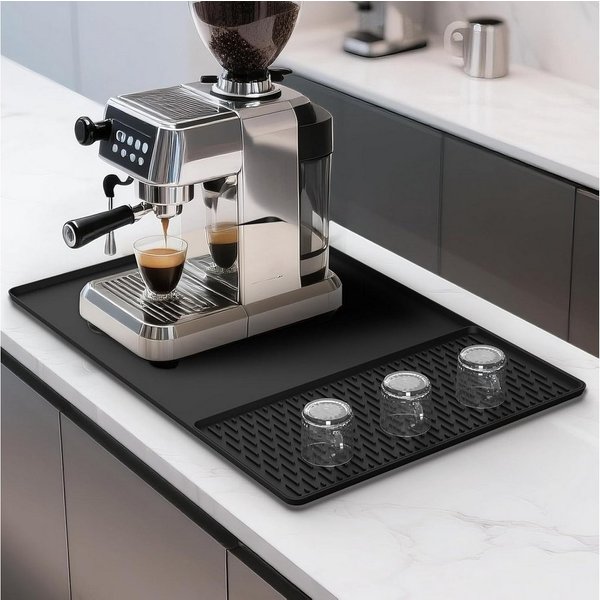 wohnTRAUM24 Abtropfmatte Abtropfmatte aus Silikon, 2-in-1 Silikon Matte für Kaffeemaschine, Zubehör für Kaffeemaschinen, Kaffeepadmaschinen, Siebträgermaschinen