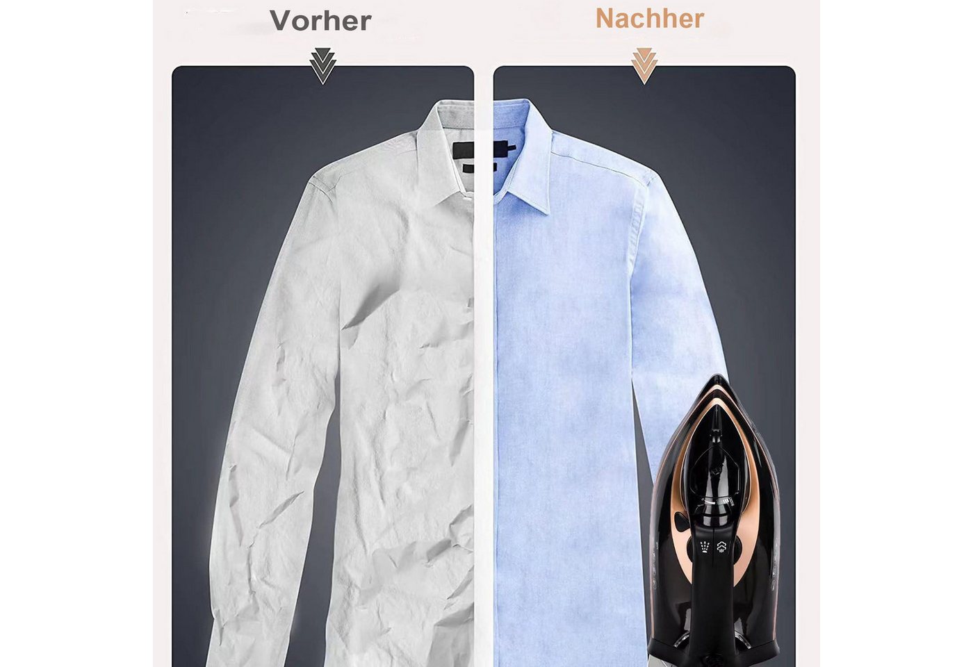wohnTRAUM24 Dampfbügeleisen Dampfbügeleisen, 2600W Bügeleisen mit Keramik-Bügelsohle für Geschenk, 2600 W, 70 g/min Dampf,120g Extra-Dampfstoß,300ml Wassertank, – Bild 5 von 5
