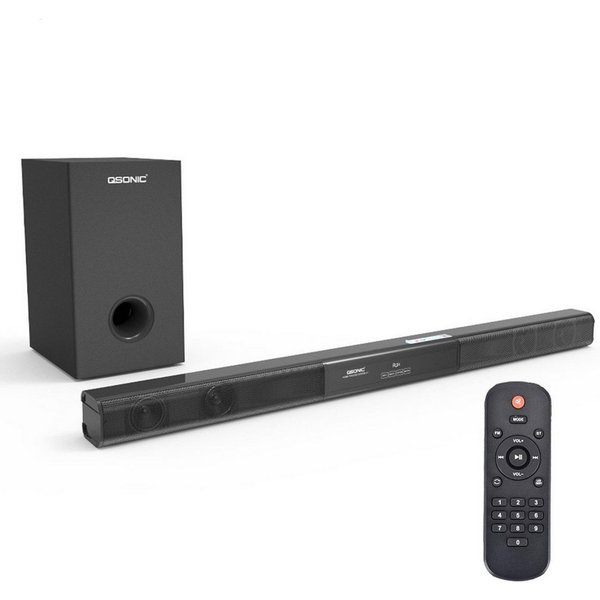 wohnTRAUM24 für TV Geräte, Soundbar mit Subwoofer für Fernseher 2.1 Soundbar Soundbar 2.1 (Bluetooth/HDMI/AUX/Optisch/USB, 60 W, Fernbedienung und Wandmontage-K