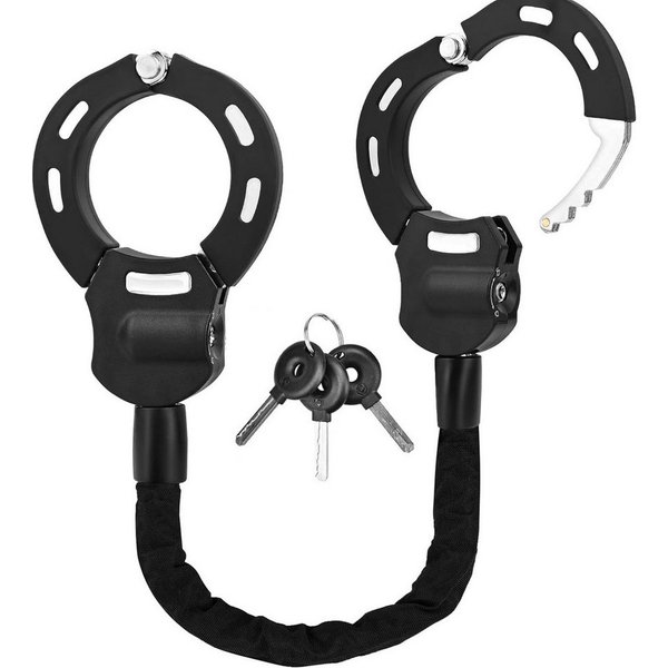 wohnTRAUM24 Kettenschloss E Scooter Schloss,Fahrradschloss für E Scooter mit Gummi-Lock-Hülse (Set, 1-tlg., Kratzschutz, inkl. 3 Schlüssel), Universalität, 360°