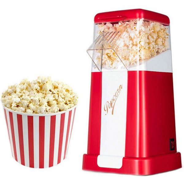wohnTRAUM24 Popcornmaschine Popcornmaschine,Popcorn Maker,Popcornmaschine Heissluft, ohne Öl, 3 Minuten Schnell, Zuhause Filme und Weihnachten Partys