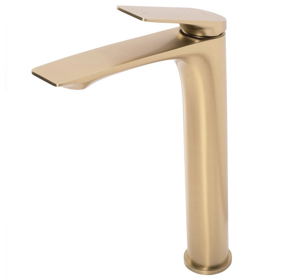 wohnwerk.idee Badarmatur Badarmatur Gold Schwarz, Modernes Design, Messing Waschbeckenarmatur – Bild 2 von 5