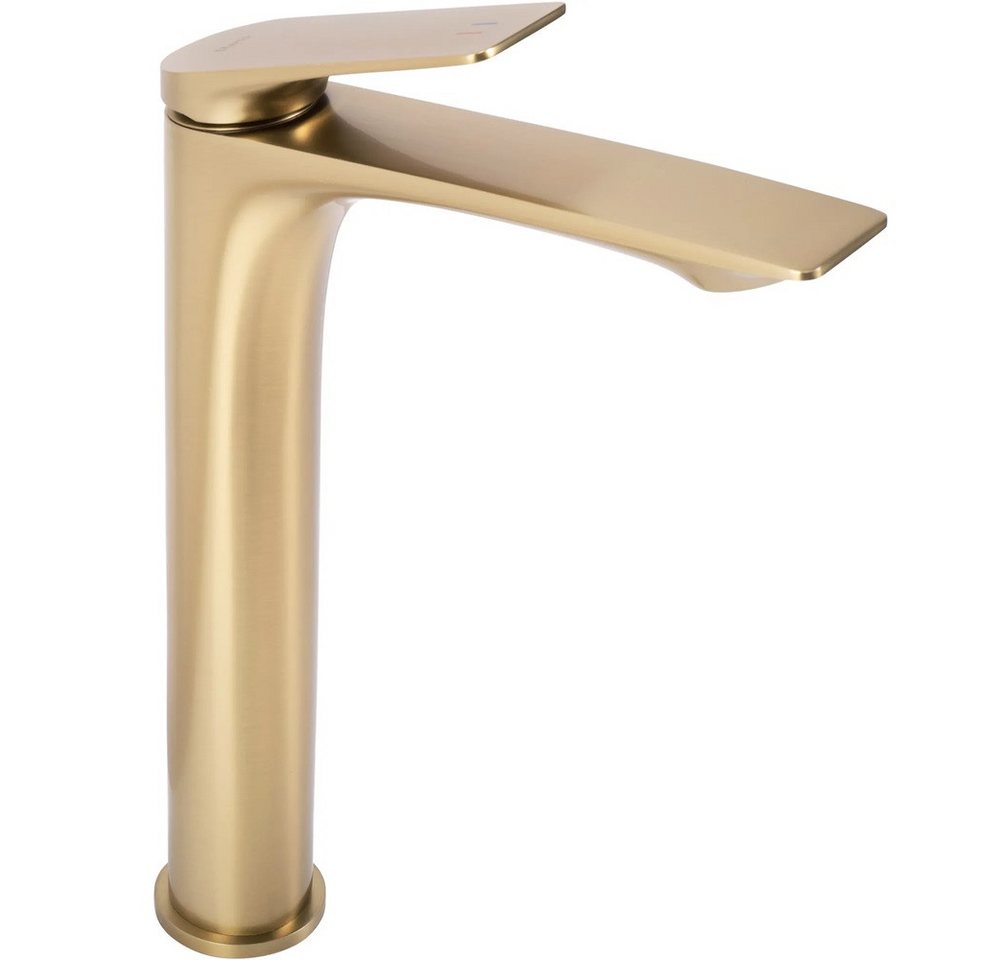 wohnwerk.idee Badarmatur Badarmatur Gold Schwarz, Modernes Design, Messing Waschbeckenarmatur – Bild 3 von 5