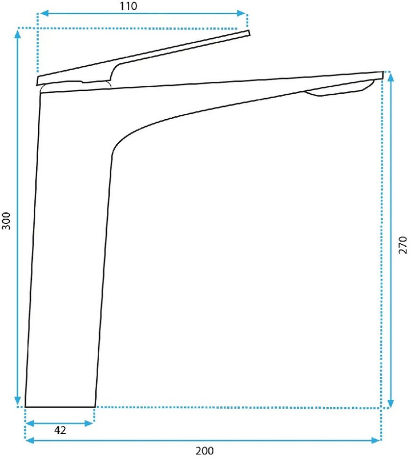 wohnwerk.idee Badarmatur Badarmatur Gold Schwarz, Modernes Design, Messing Waschbeckenarmatur – Bild 5 von 5