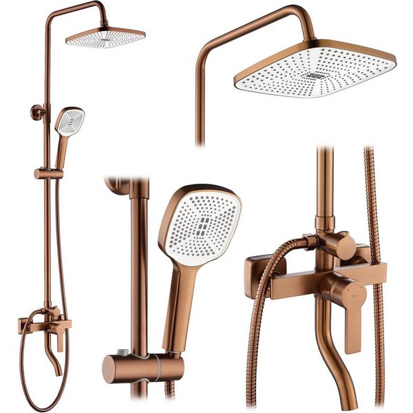 wohnwerk.idee Duschsystem Design Duscharmatur mit Regenbrause und Handbrause