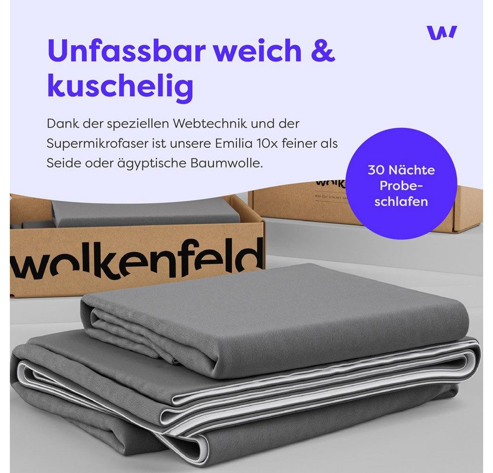 Wolkenfeld Bettwäsche Allergiker Bettwäsche, unfassbar weich, Microfaser, 3 teilig, 135x200 cm, 155x220 & Übergrößen I inkl. Kissenbezüge 80x80 I Uni – Bild 5 von 5