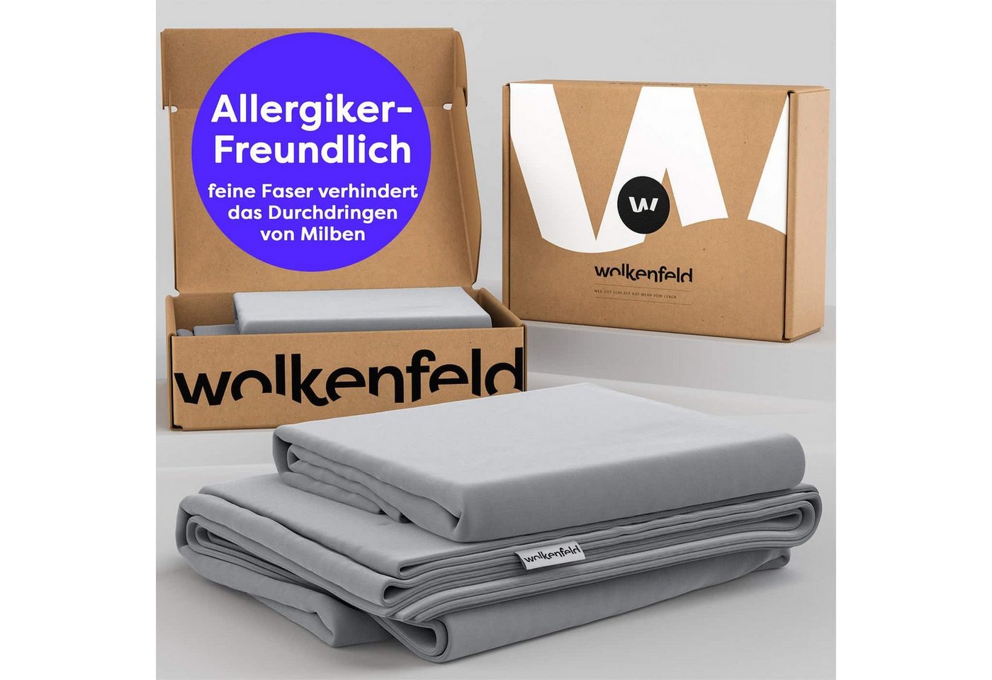 Wolkenfeld Bettwäsche Allergiker Bettwäsche, unfassbar weich, Microfaser, 3 teilig, 135x200 cm, 155x220 & Übergrößen I inkl. Kissenbezüge 80x80 I Uni – Bild 5 von 5
