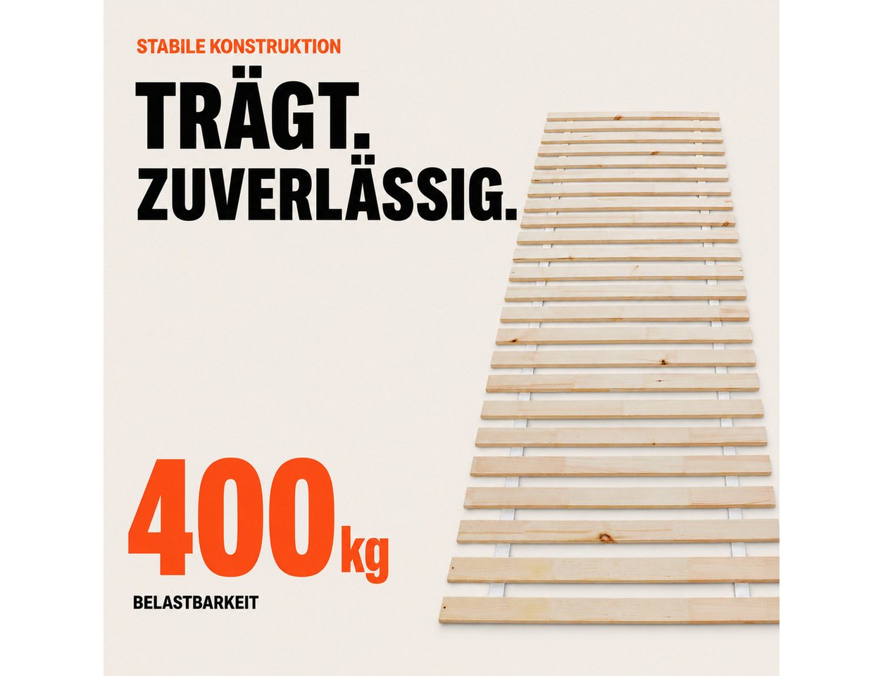 Lattenrost Rollrost 14 oder 23 Latten, 80x200, 90x200, 120x200, 140x200, Wolkenland, PREMIUM, 400kg Tragkraft, Universal, Hergestellt in Europa – Bild 4 von 5