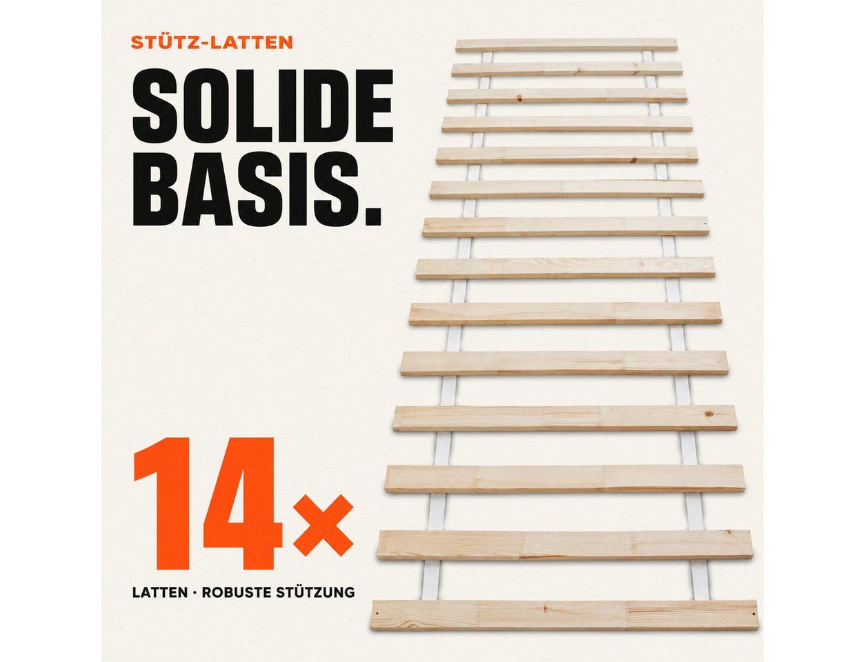 Lattenrost Rollrost 14 oder 23 Latten, 80x200, 90x200, 120x200, 140x200, Wolkenland, PREMIUM, 400kg Tragkraft, Universal, Hergestellt in Europa – Bild 3 von 5