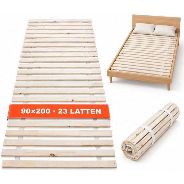 Lattenrost Rollrost 14 oder 23 Latten, 80x200, 90x200, 120x200, 140x200, Wolkenland, PREMIUM, 400kg Tragkraft, Universal, Hergestellt in Europa