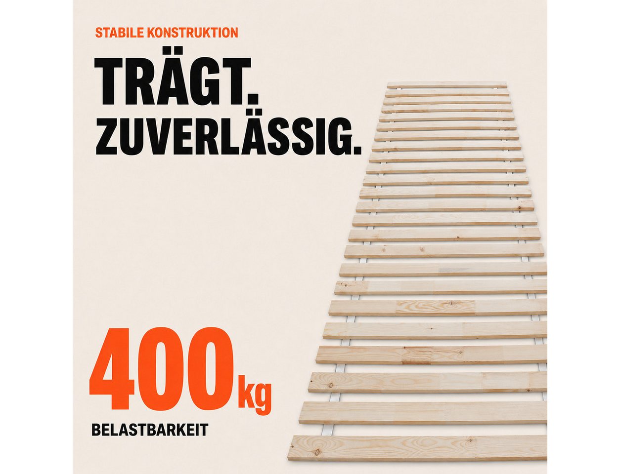 Lattenrost Rollrost 14 oder 23 Latten, 80x200, 90x200, 120x200, 140x200, Wolkenland, PREMIUM, 400kg Tragkraft, Universal, Hergestellt in Europa – Bild 4 von 5