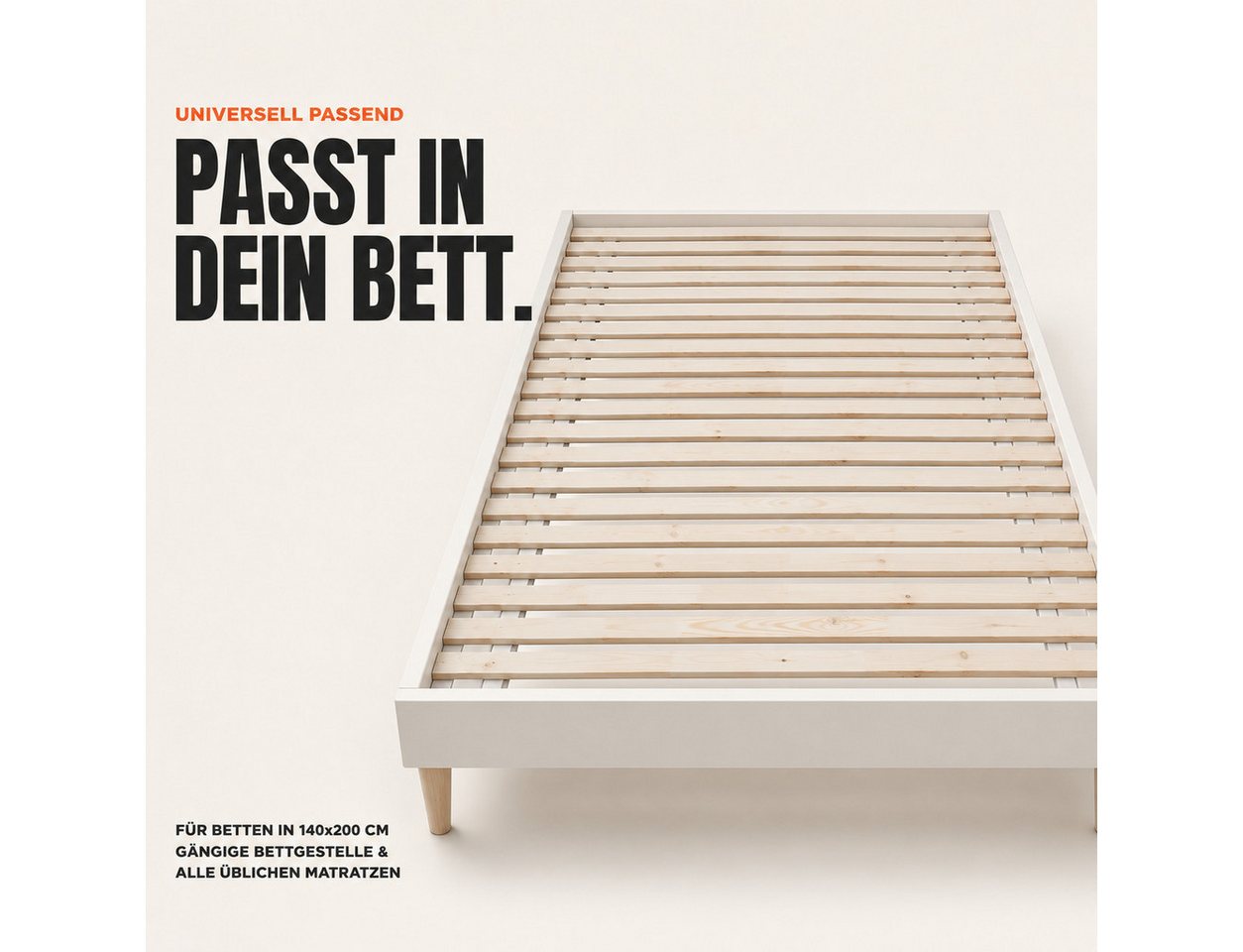 Lattenrost Rollrost 14 oder 23 Latten, 80x200, 90x200, 120x200, 140x200, Wolkenland, PREMIUM, 400kg Tragkraft, Universal, Hergestellt in Europa – Bild 5 von 5