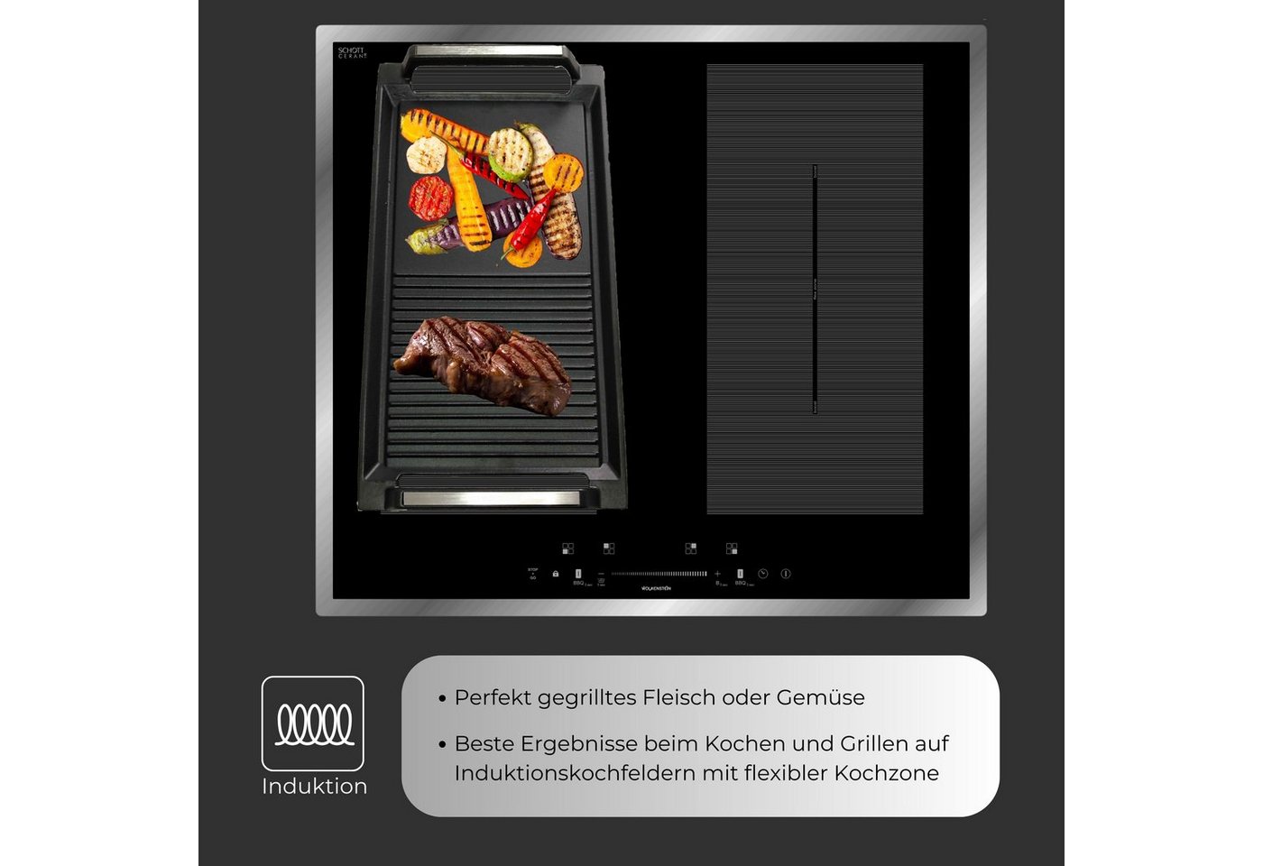 Wolkenstein Grillpfanne GP 1W, Gusseisen, Grillplatte Plancha Grillrost Teppanyaki – Bild 3 von 5
