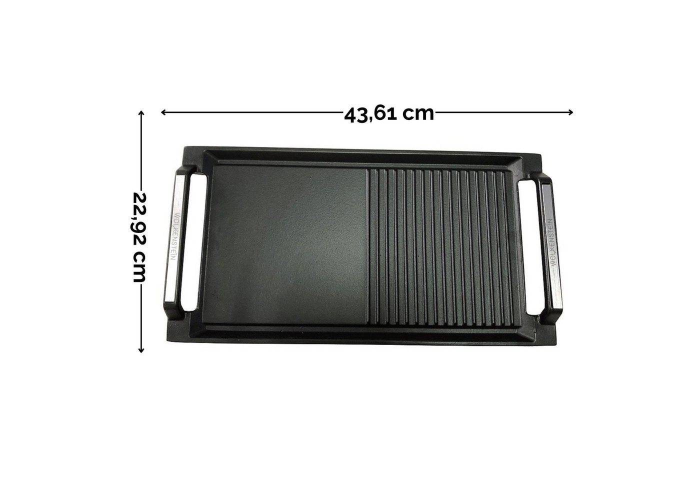 Wolkenstein Grillpfanne GP 1W, Gusseisen, Grillplatte Plancha Grillrost Teppanyaki – Bild 5 von 5