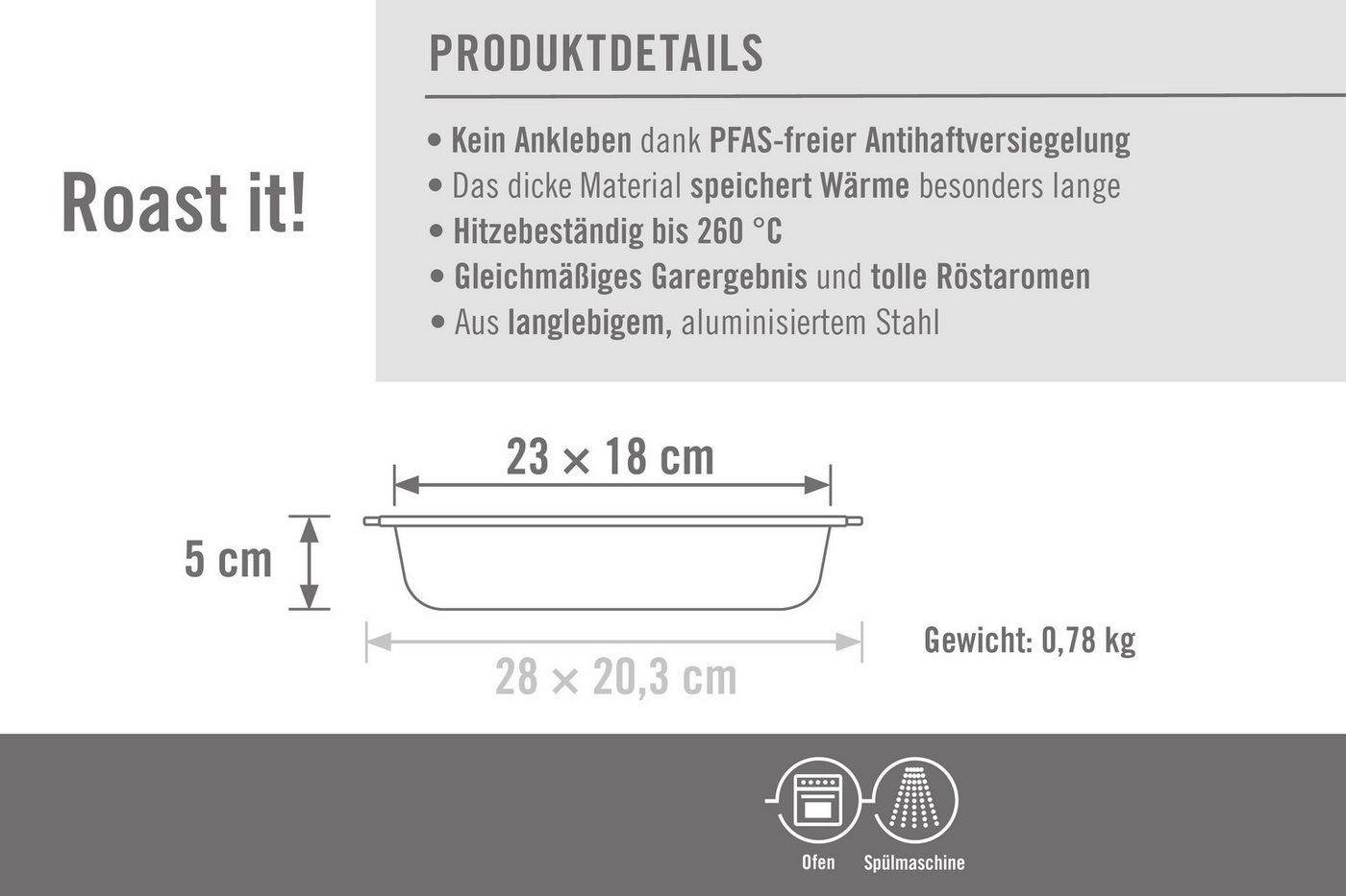 WOLL Auflaufform Roast it!, Aluminium, (4-St), Antihaftbeschichtet – Bild 5 von 5