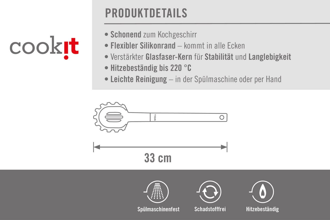 WOLL Nudellöffel Cook it, aus hochwertigem Kunststoff und Silikon – Bild 5 von 5