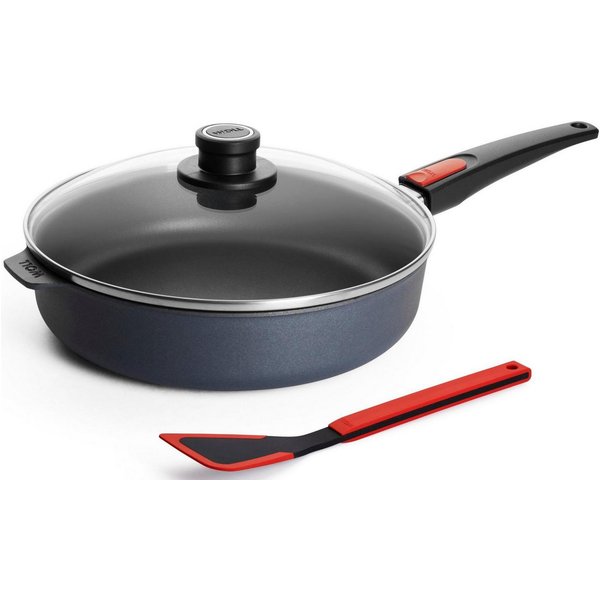 WOLL Schmorpfanne MADE IN GERMANY - Diamond Lite, Aluminium (Set, 3-tlg), Induktion, inkl. Pfannenwender, abnehmbarer Stiel