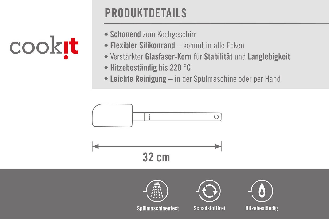WOLL Teigschaber Cook it, aus hochwertigem Kunststoff und Silikon – Bild 5 von 5