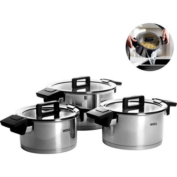 WOLL Topf-Set Concept, Edelstahl 18/10 (Set, 6-tlg), 5 mm dicker, vollständig gekapselter Boden