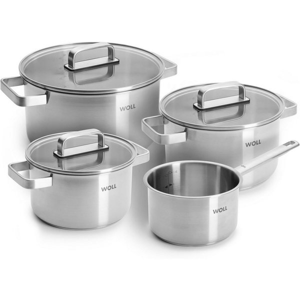 WOLL Topf-Set Steel, Edelstahl (Set, 7-tlg), hochwertiger, korrosionsbeständiger Edelstahl