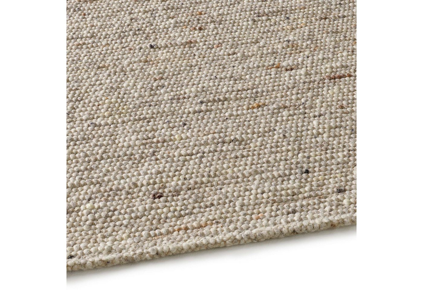 TaraCarpet Wollteppich TaraCarpet Alpen, rechteckig, Höhe: 10 mm, Handwebteppich Schurwolle graubeige Wohnzimmer Schlafzimmer 070x130 cm – Bild 3 von 5