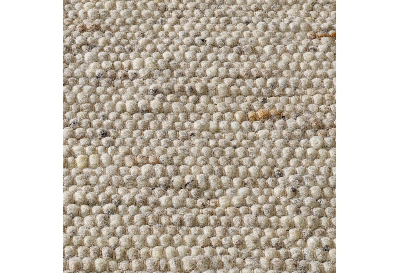 TaraCarpet Wollteppich TaraCarpet Alpen, rechteckig, Höhe: 10 mm, Handwebteppich Schurwolle graubeige Wohnzimmer Schlafzimmer 070x130 cm – Bild 5 von 5