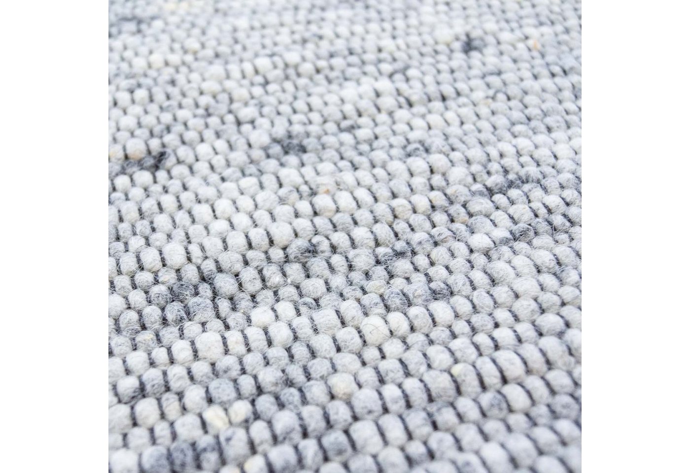 TaraCarpet Wollteppich TaraCarpet Handwebteppich Frankeneck, rund, Höhe: 13 mm, Handgewebter Teppich gewalkt Wohnzimmer Schlafzimmer Esszimmer 130x130 – Bild 2 von 4
