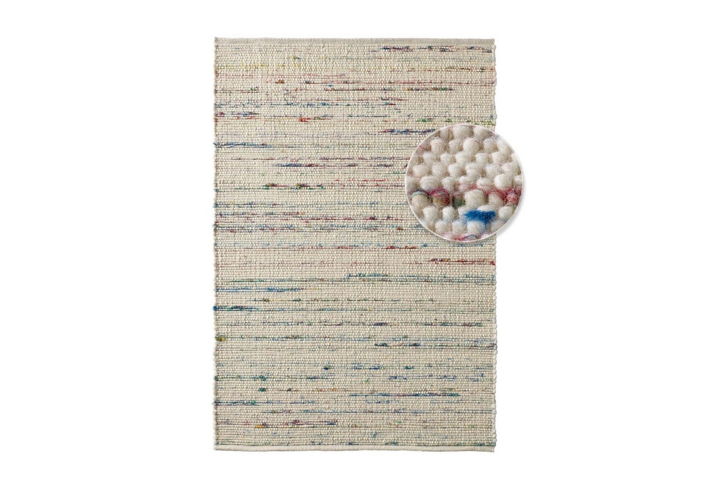 TaraCarpet Wollteppich TaraCarpet Handwebteppich Malmoe Fashion, rechteckig, Höhe: 10 mm, Handgewebter Teppich multi Wohnzimmer Schlafzimmer Esszimmer 070X130 – Bild 2 von 5