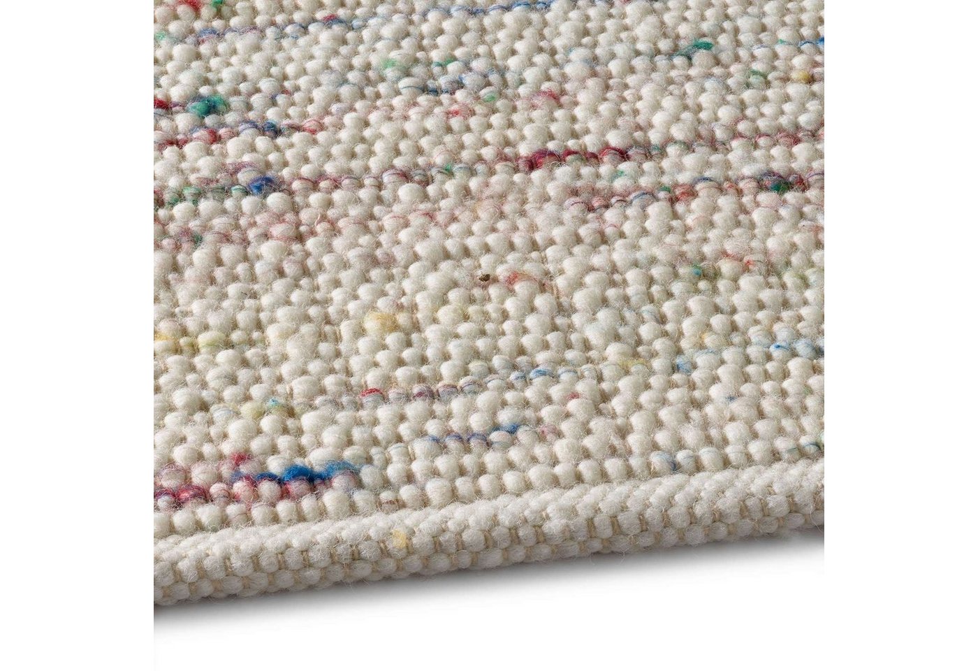 TaraCarpet Wollteppich TaraCarpet Handwebteppich Malmoe Fashion, rechteckig, Höhe: 10 mm, Handgewebter Teppich multi Wohnzimmer Schlafzimmer Esszimmer 070X130 – Bild 4 von 5